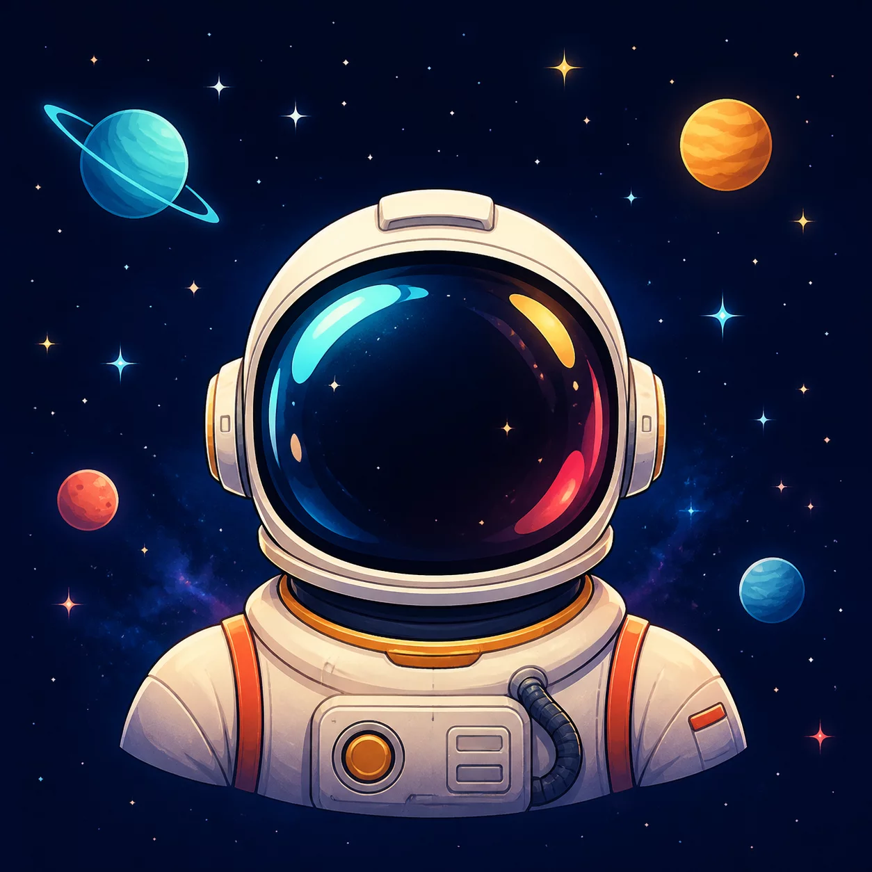Astronaut helmet with a reflective visor